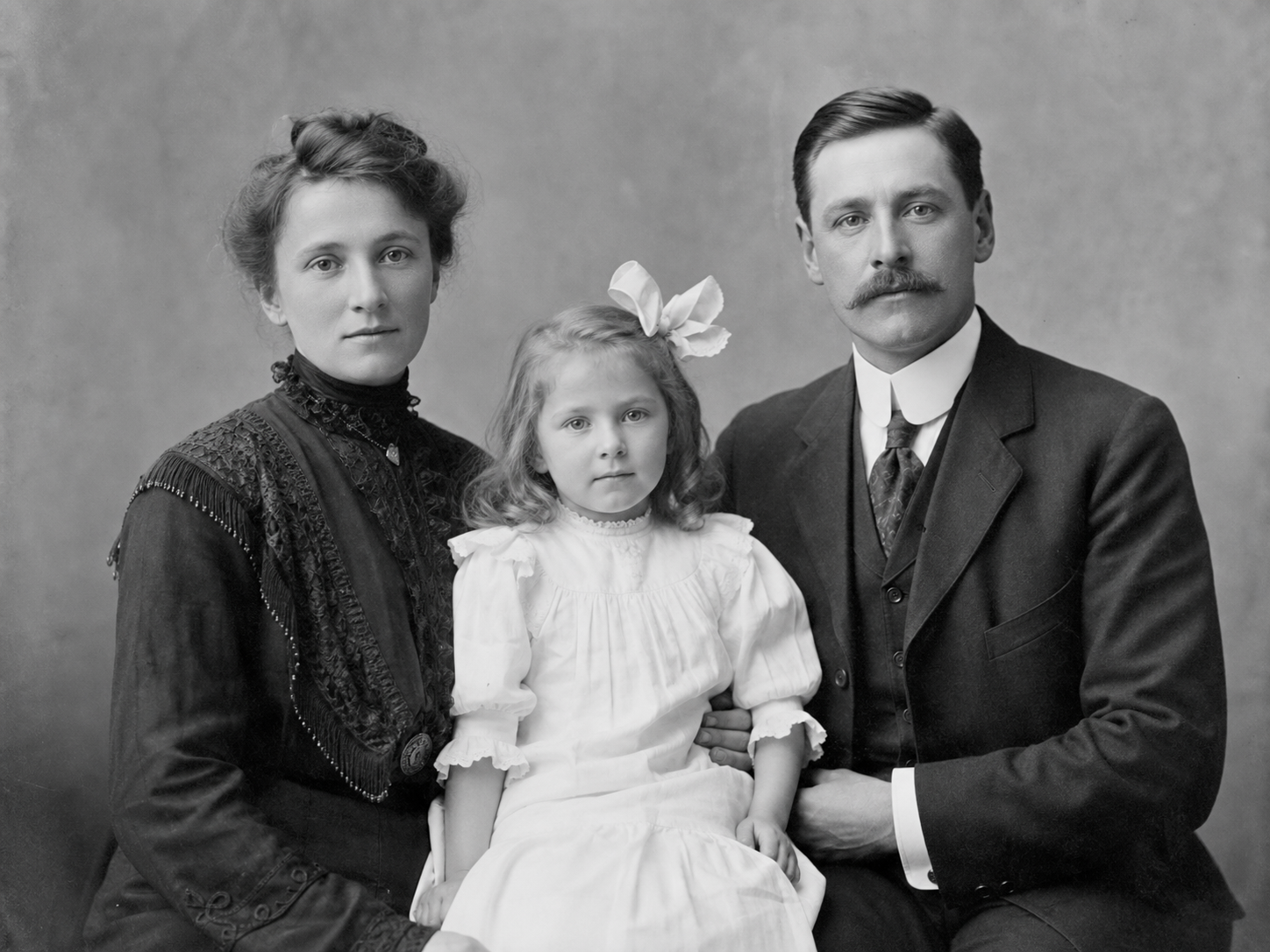 Restored version of an illustrative family portrait